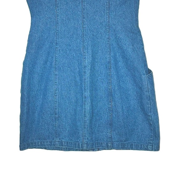 The Fifth Label Button Front Denim Mini Dress with Straps & Slanted Pockets, M - Picture 11 of 14